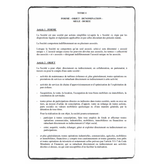 ARTICLES OF ASSOCIATIONS - CERTIFIED TRANSLATION