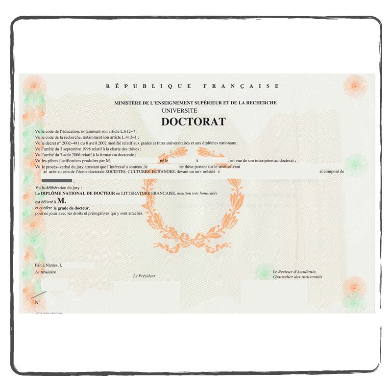 DOCTORATE DEGREE / PHD - CERTIFIED TRANSLATION