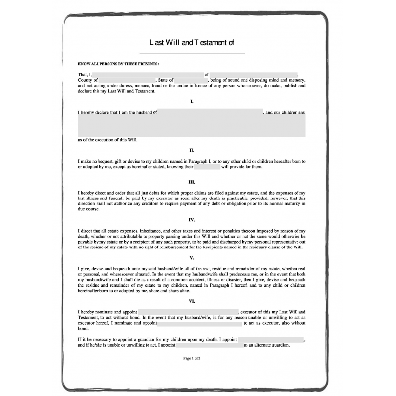 LAST WILL AND TESTAMENT - CERTIFIED TRANSLATION