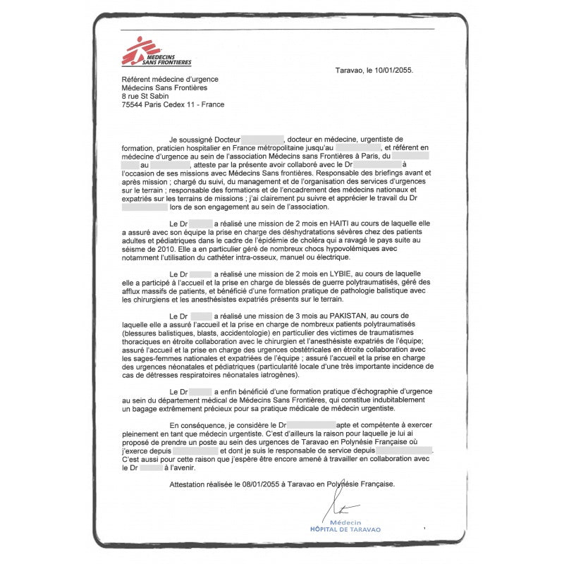 LETTER OF RECOMMENDATION - CERTIFIED TRANSLATION