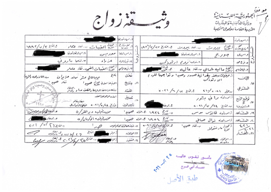 Marriage certificate Translation Lebanon